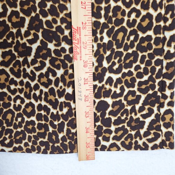J Crew Dress Womens 10 Tan Brown Leopard Print Long Sleeve Shift Knee Length - Picture 6 of 11